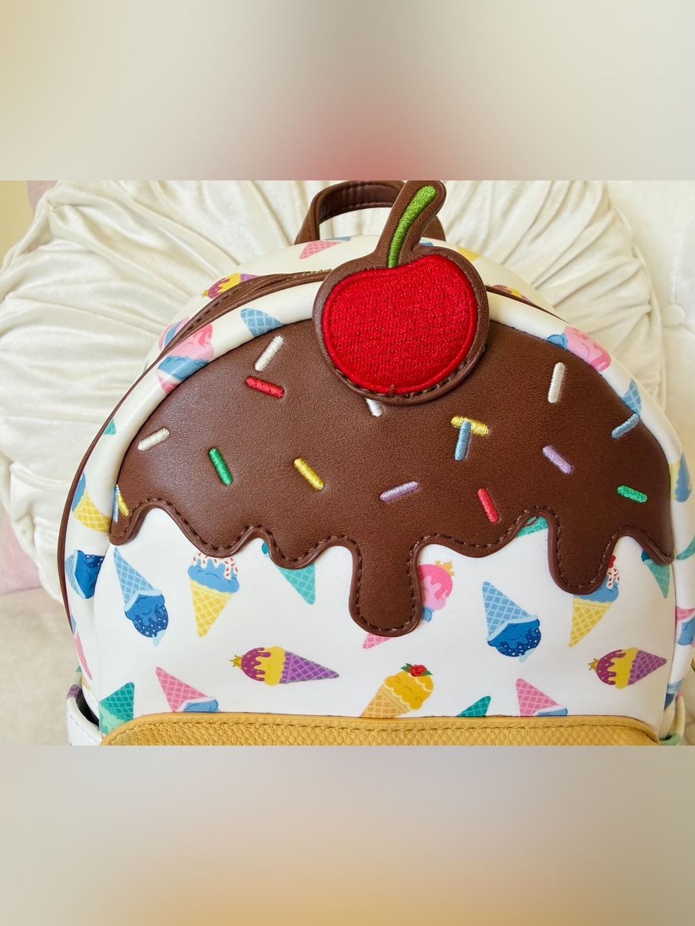 Disney Loungefly Princess Ice Cream Cones Mini Backpack Sprinkles Waffle Cone - Picture 4 of 16